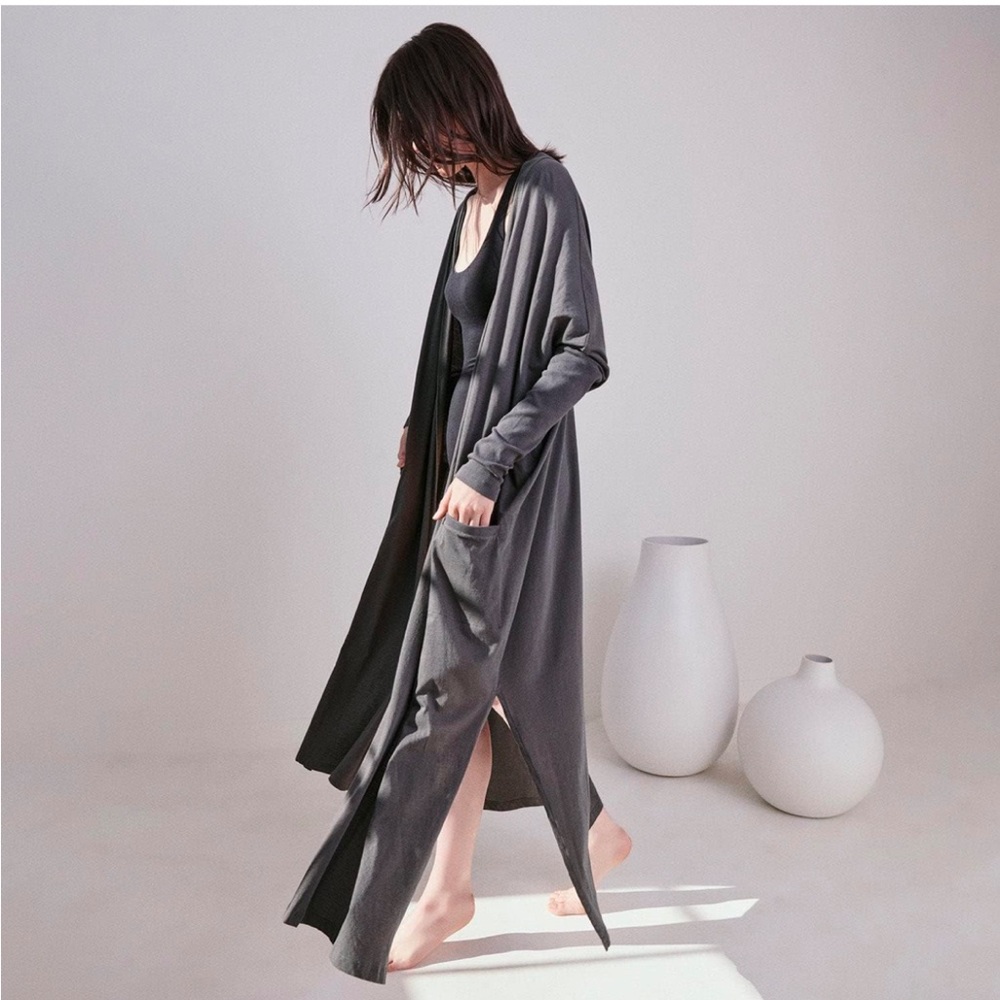 Lunya organic cotton pima cotton long cardigan